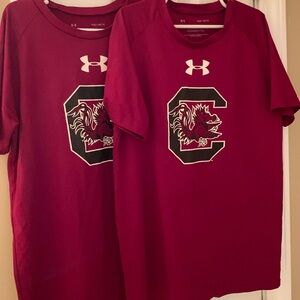 (2) Gamecock Under Armour Boys kids tee shirts (2 shirts)